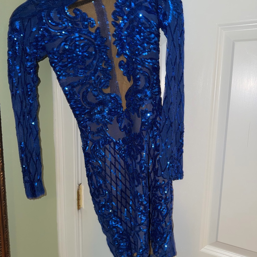 Dazzling Royal Blue Sequin Dress